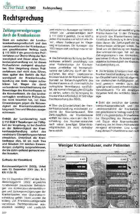 Vorschauseite 1: Zahlungsverweigerungen durch die Krankenkassen