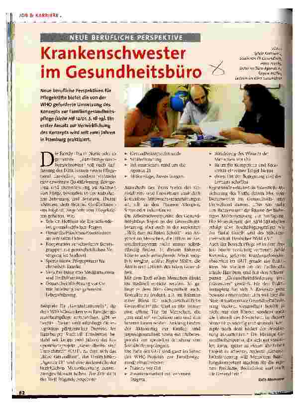 Vorschauseite 1: Krankenschwester im Gesundheitsbüro