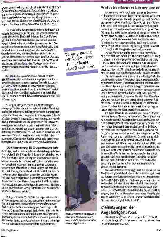 Vorschauseite 3: Brücken zur alten Heimat eingebrochen Praktikanten im psychiatrischen Langzeitbereich