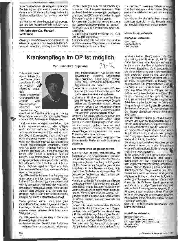 Vorschauseite 4: Krankenpflege im OP ist nicht möglich - ich habe den Arbeitsbereich Operationsdienst verlassen