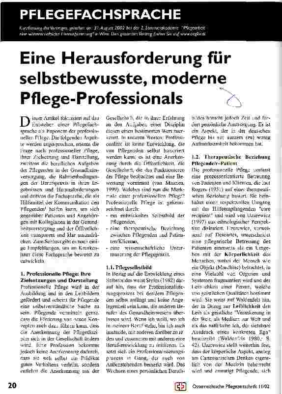 Vorschauseite 1: Eine Herausforderung für selbstbewusste, moderne Pflege-Professionals