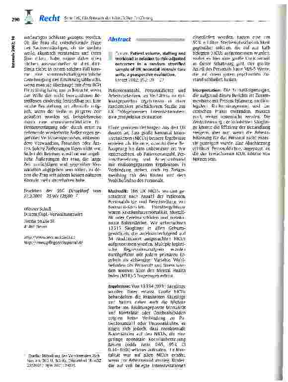 Vorschauseite 2: Ein Abbruch der künstlichen Ernährung kann vormundschaftsgerichtlich nur dann genehmigt werden, wenn der Wille des Betroffenen eindeutig feststellbar ist