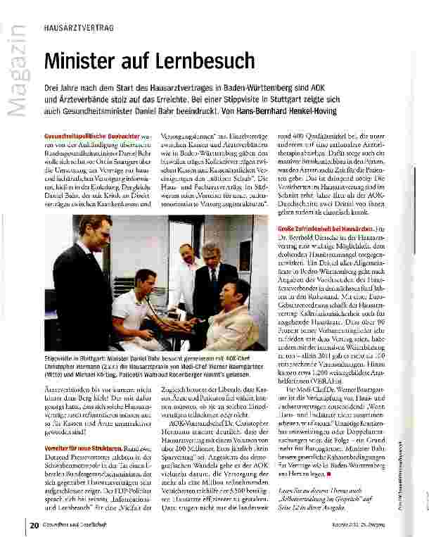 Vorschauseite 1: Minister auf Lernbesuch
