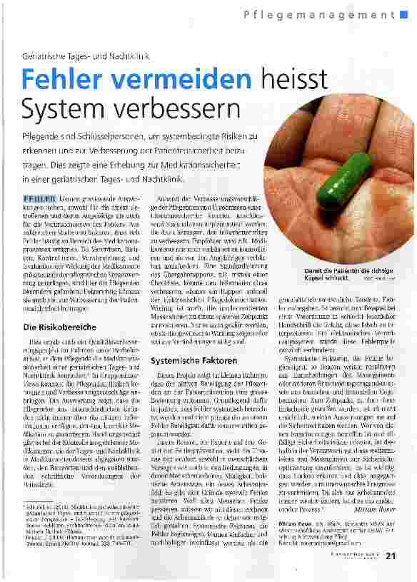 Vorschauseite 1: Fehler vermeiden heisst System verbessern