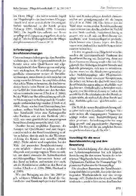 Vorschauseite 2: Zur Diskussion. .. wird der Zufall über den zukünftigen Berufsnamen der Pflege entscheiden?