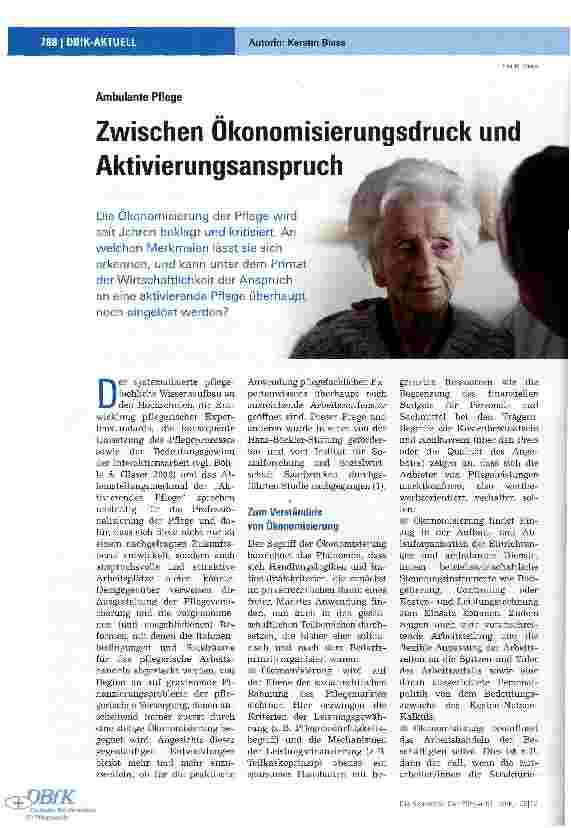 Vorschauseite 1: Zwischen Okonomisierungsdruck und Aktivierungsanspruch