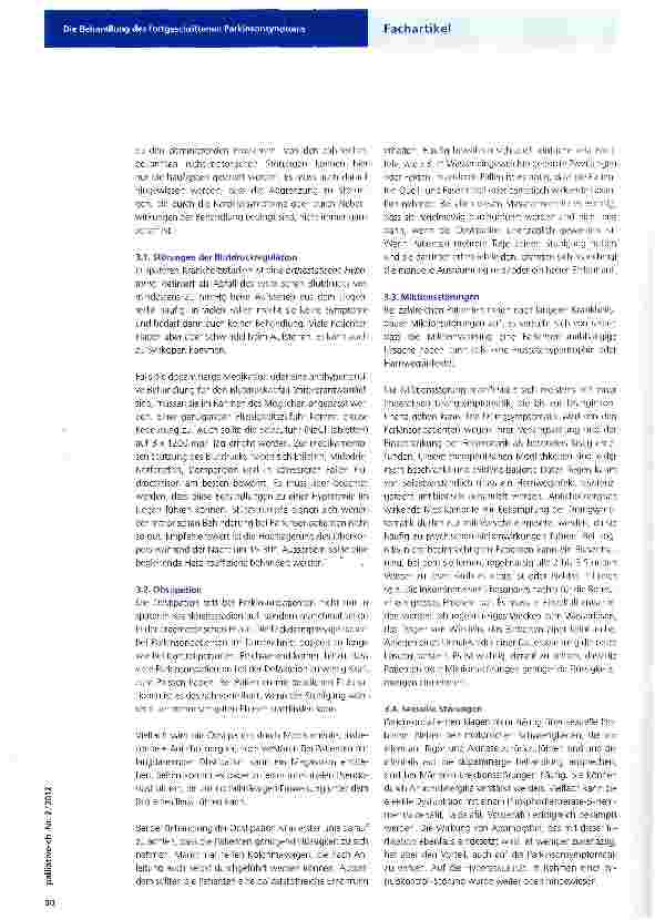 Vorschauseite 4: Die Behandlung des fortgeschrittenen Parkinsonsyndroms