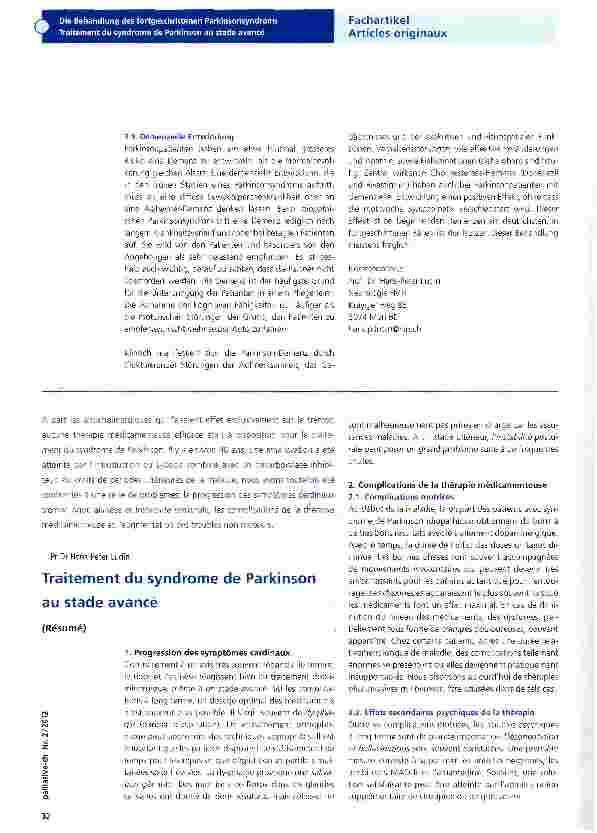 Vorschauseite 6: Die Behandlung des fortgeschrittenen Parkinsonsyndroms