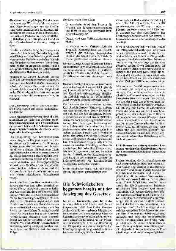 Vorschauseite 2: 10 Jahre Krankenhaus-finanzierungsgesetz - Ziel und Wirklichkeit - aus der Sicht der Krankenhäuser