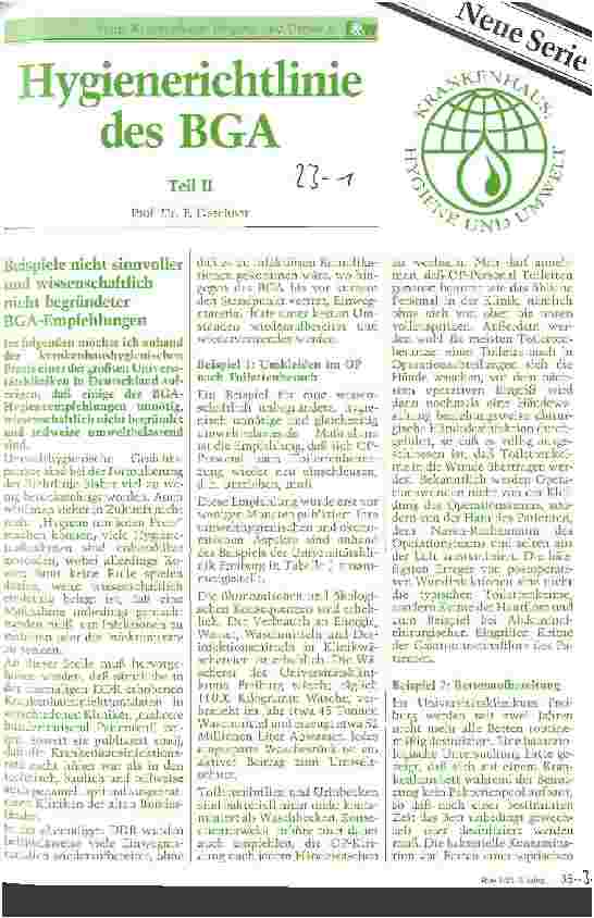 Vorschauseite 1: Hgienerichtlinie des BGA Teil II