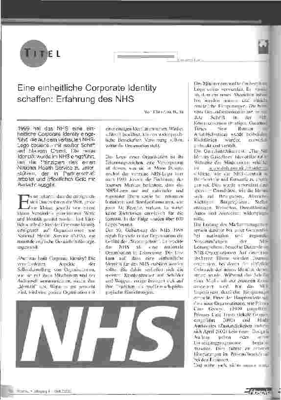 Vorschauseite 1: Eine einheitliche Corporate Identity schaffen: Erfahrung des NHS