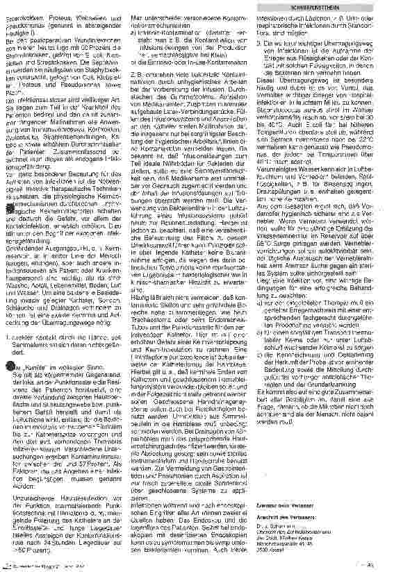 Vorschauseite 2: Hygienische Probleme von Sonden und Drainagen