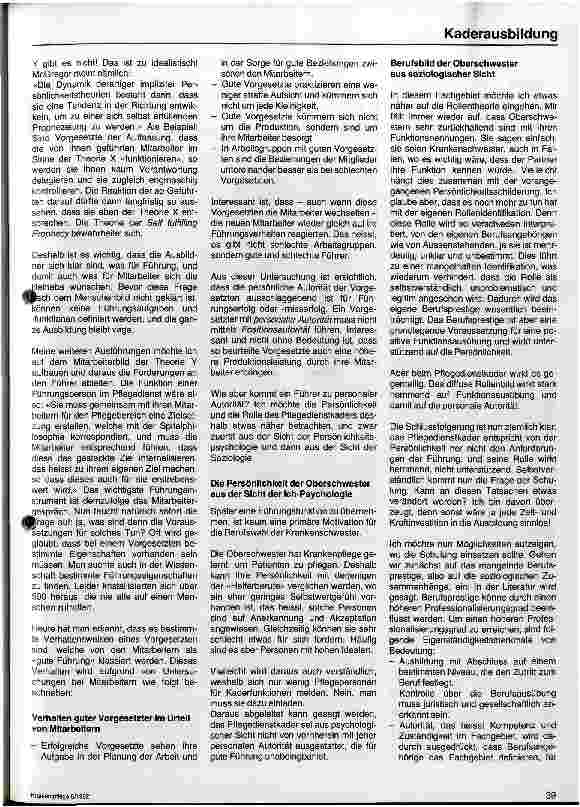 Vorschauseite 2: Schwerpunkte in der Ausbildung von Führungspersonen und Konsequenzen für das Berufsbild