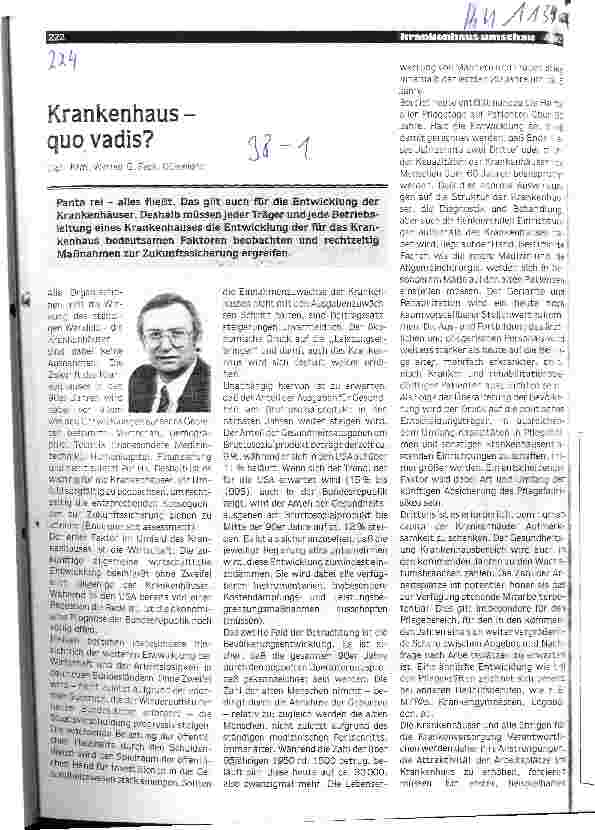 Vorschauseite 1: Krankenhaus - quo vadis?