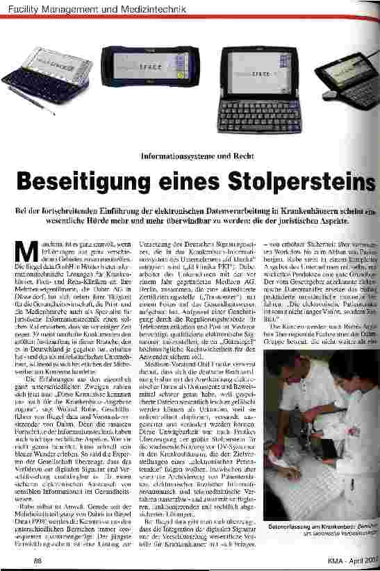 Vorschauseite 1: Beseitigung eines Stolpersteins