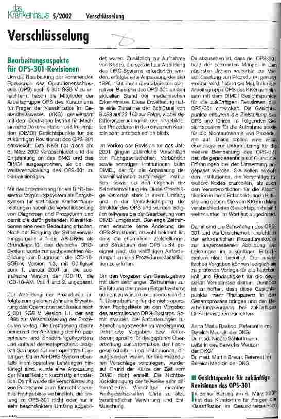 Vorschauseite 1: Bearbeitungsaspekte für OPS-301-Revisionen