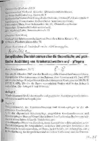 Vorschauseite 1: Europäisches Übereinkommen über die theoretische und praktische Ausbildung von Krankenschwestern und -pflegern