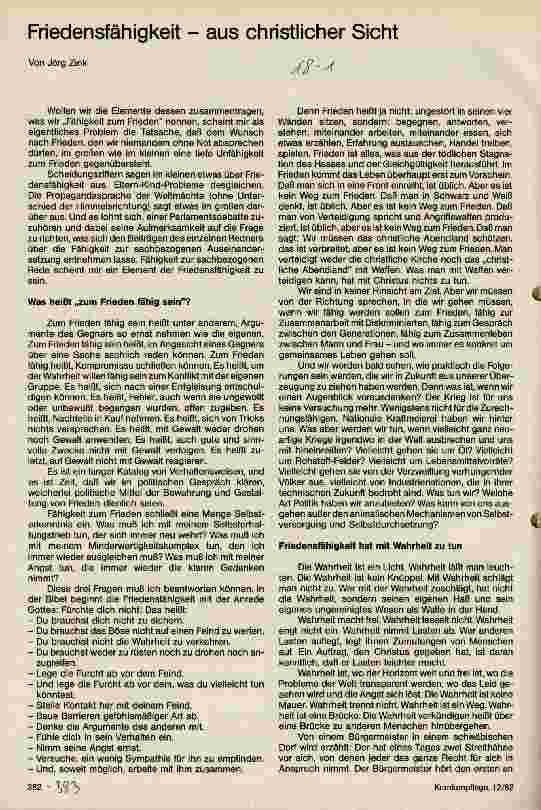 Vorschauseite 1: Friedensfähigkeitaus christlicher Sicht