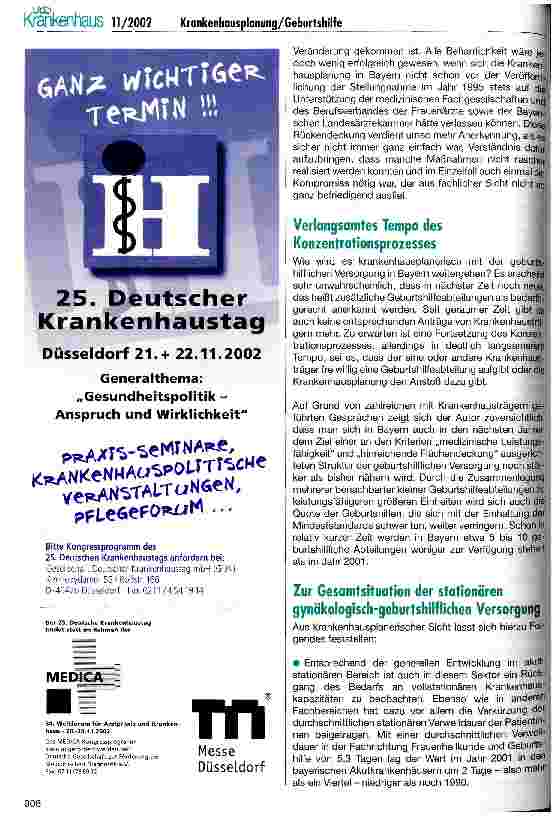 Vorschauseite 4: Die Zukunft der geburtshilflichen Abteilung im Krankenhaus am Beispiel Bayerns