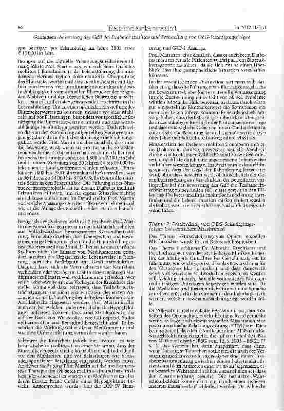 Vorschauseite 3: Bewertung des GdB bei Diabetes mellitus und Feststellung von OEG-Schädigungsfolgen bei sexuellem Missbrauch