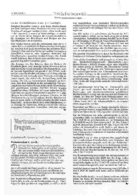 Vorschauseite 6: Bewertung des GdB bei Diabetes mellitus und Feststellung von OEG-Schädigungsfolgen bei sexuellem Missbrauch