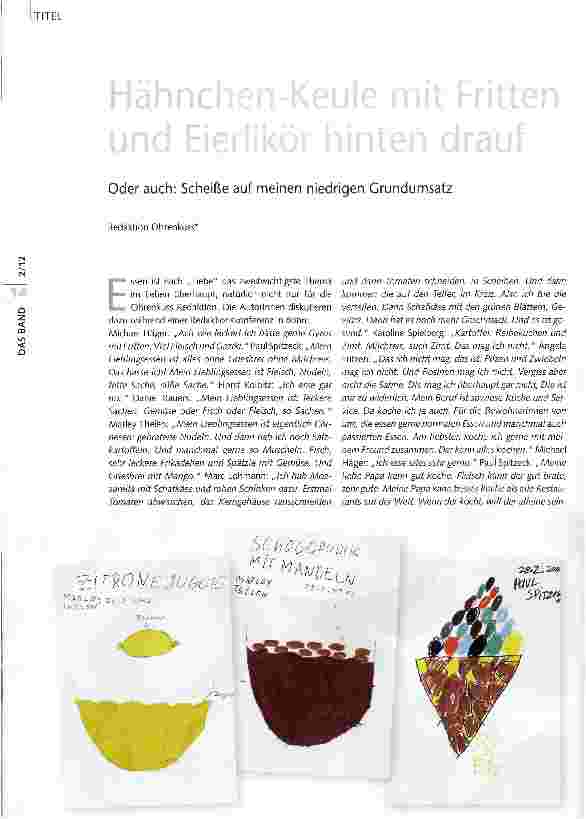 Vorschauseite 1: Hähnchen-Keule mit Fritten und Eierlikör hinten drauf