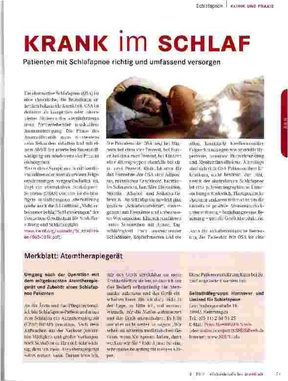 Vorschauseite 1: KRANK im SCHLAF