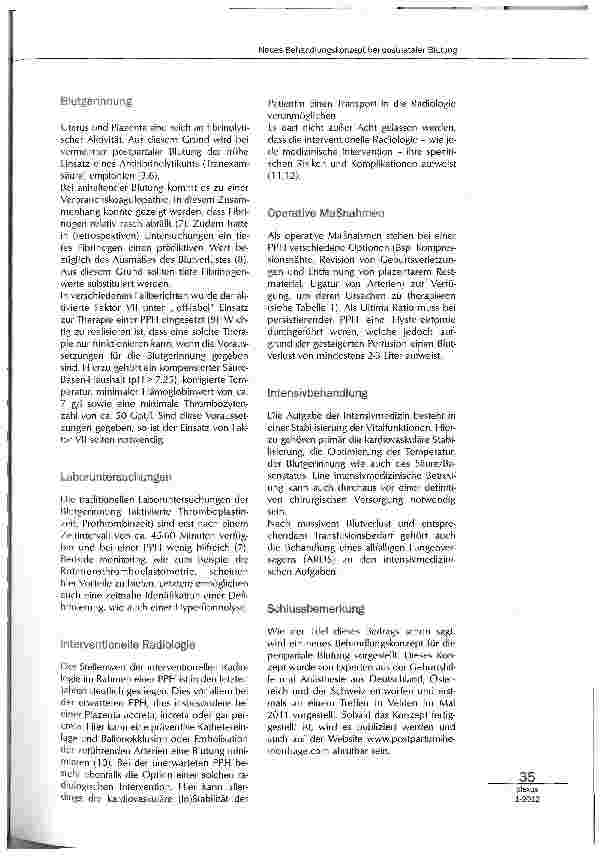 Vorschauseite 2: Neues Behandlungskonzept bei postnataler Blutung