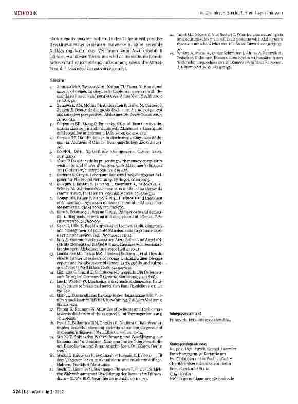 Vorschauseite 6: Diagnose »Demenz«: Die Planung des Aufklärungsgesprächs
