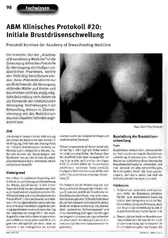 Vorschauseite 1: ABM Klinisches Protokoll #20: Initiale Brustdrüsenschwellung