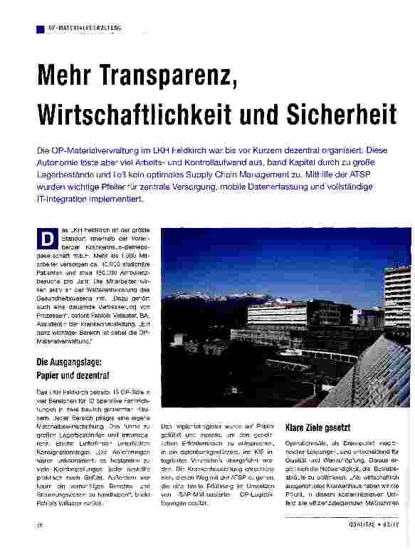 Vorschauseite 1: Mehr Transparenz, Wirtschaftlichkeit und Sicherheit