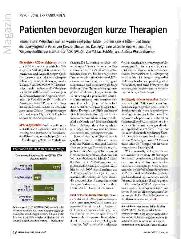 Vorschauseite 1: Patienten bevorzugen kurze Therapien