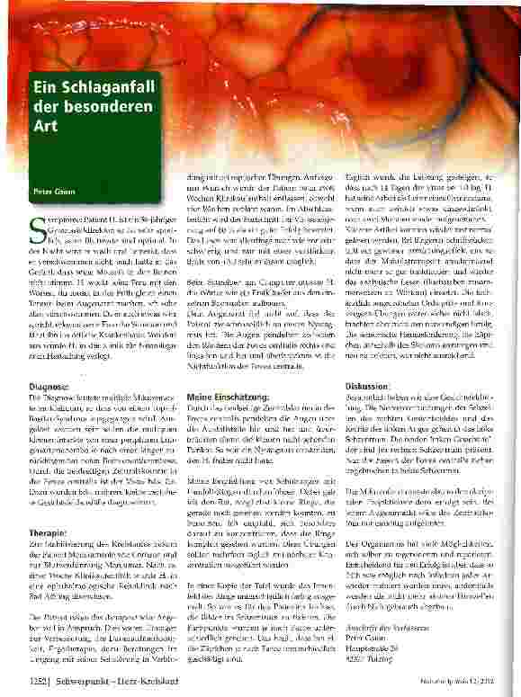 Vorschauseite 1: Ein Schlaganfall der besonderen Art