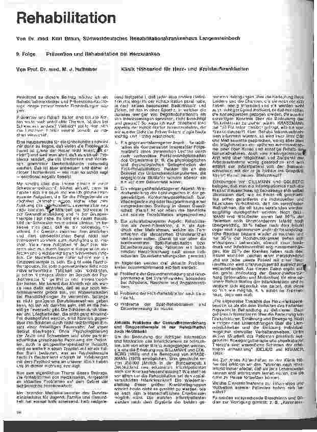 Vorschauseite 1: Rehabilitation 9. Folge: Prävention und Rehabilitation bei Herzkranken
