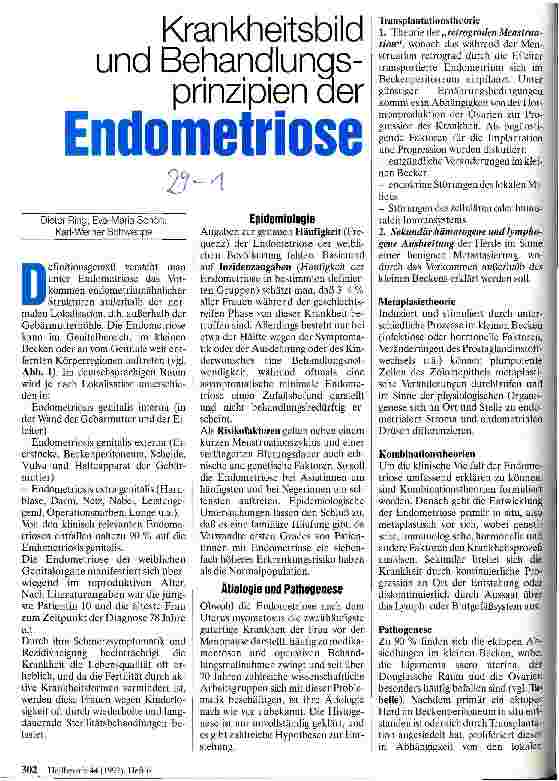Vorschauseite 1: Krankheitsbilder und Behandlungsprinzipien der Endometriose