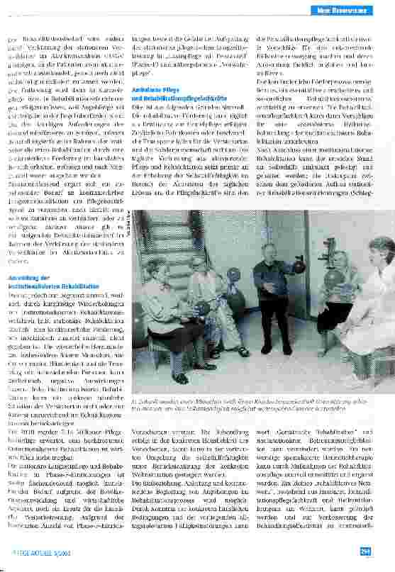 Vorschauseite 2: Die Rehabilitationspflege Gedanken zu einem neuen Studiengang