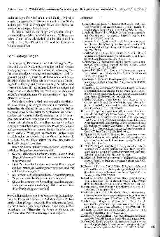 Vorschauseite 6: Welche Mittel werden zur Behandlung von Mundproblemen in der Literatur beschrieben? Eine Analyse von deutschund englischsprachigen Veröffentlicheungen zwischen 1990 und 2001