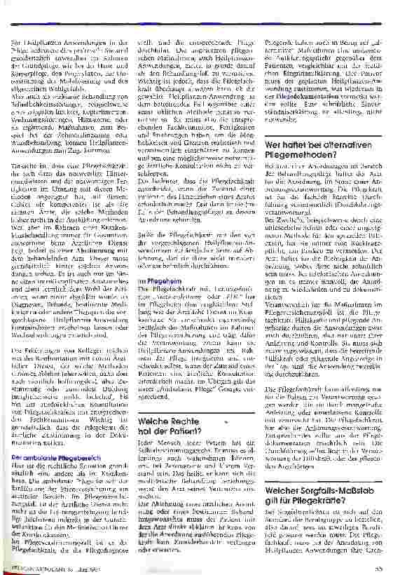 Vorschauseite 2: Heilpflanzen-Anwendungen in der Pflege Juristische Aspekte bei alternativen Methoden
