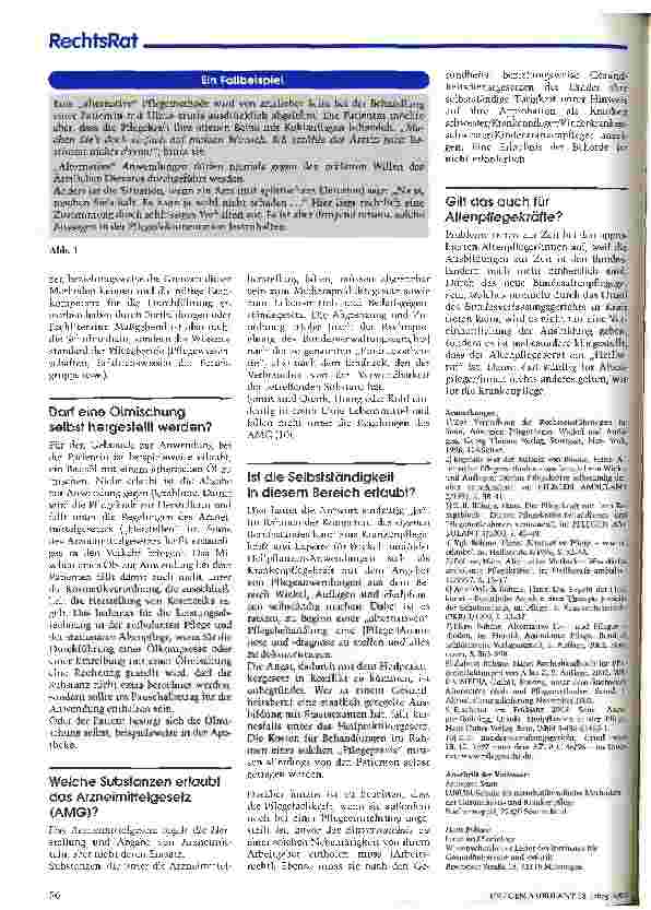 Vorschauseite 3: Heilpflanzen-Anwendungen in der Pflege Juristische Aspekte bei alternativen Methoden
