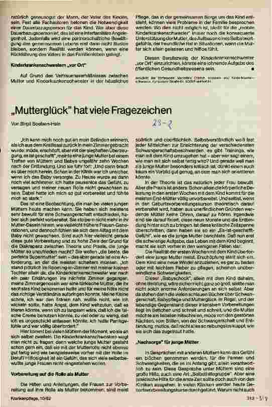 Vorschauseite 1: Mutterglück hat viele Fragezeichen
