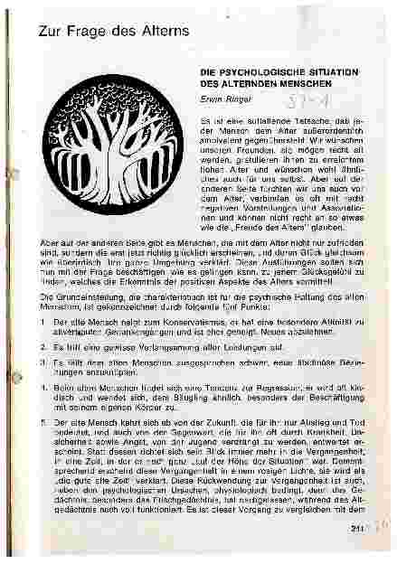 Vorschauseite 1: Zur Frage des Alterns