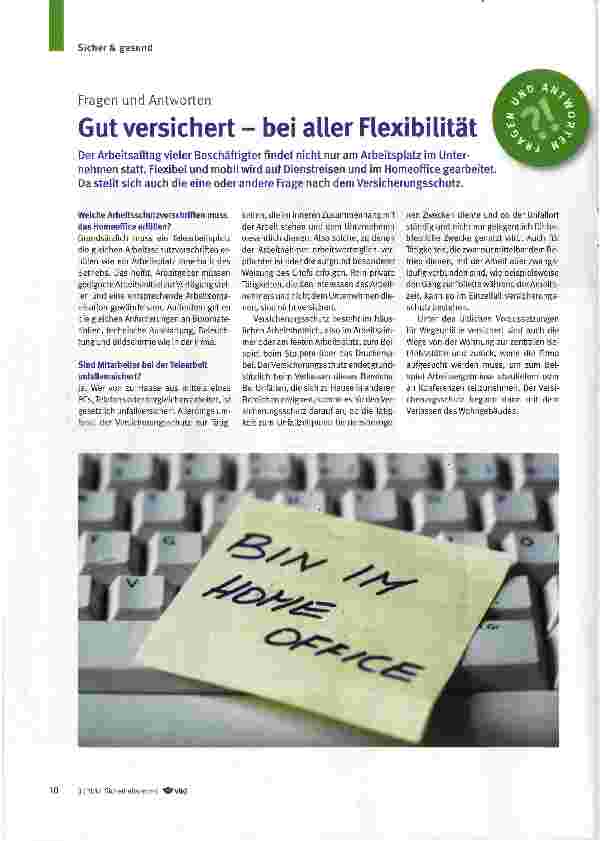 Vorschauseite 1: Gut versichert - bei aller Flexibilität