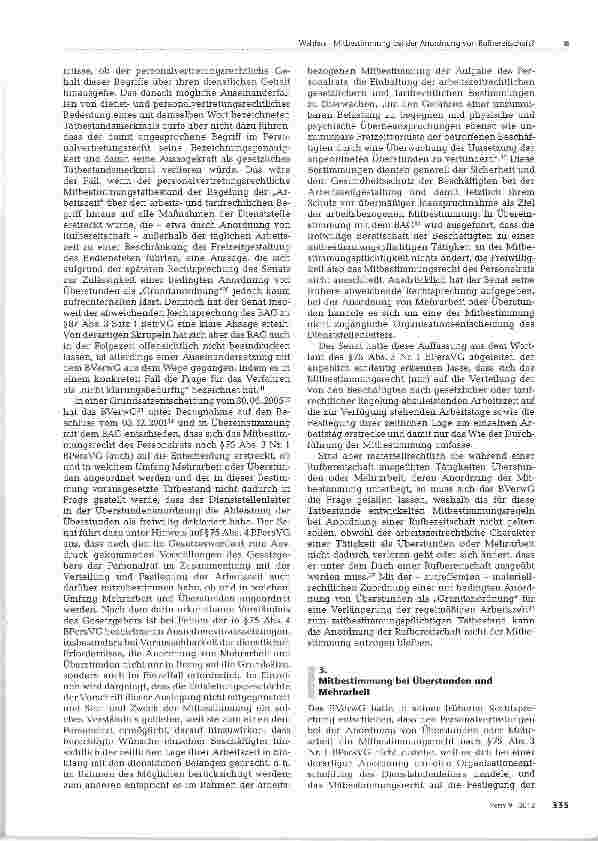 Vorschauseite 4: Mitbestimmung bei der Anordnung von Rufbereitschaft?