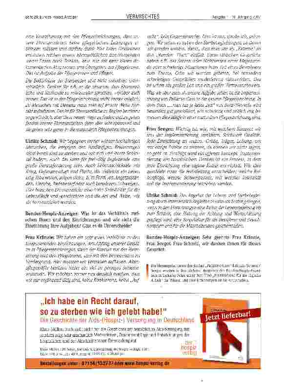 Vorschauseite 2: Hospizliches Engagement in stationären Pflegeeinrichungen