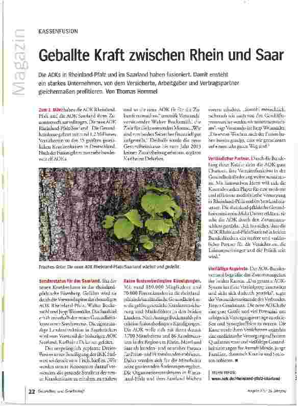 Vorschauseite 1: Geballte Kraft zwischen Rhein und Saar