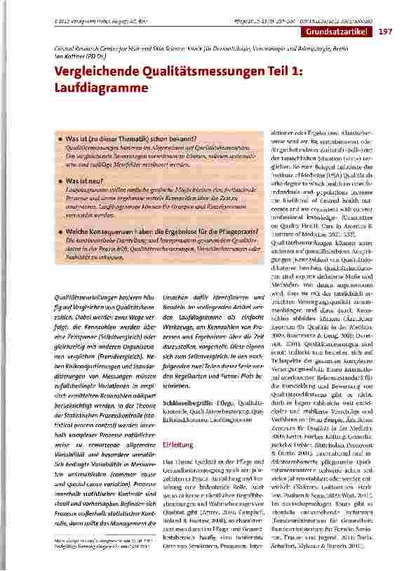 Vorschauseite 1: Vergleichende Oualitätsmessungen Teil 1: Laufdiagramme