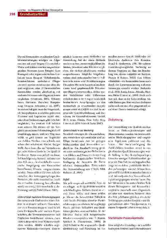 Vorschauseite 2: Vergleichende Oualitätsmessungen Teil 1: Laufdiagramme
