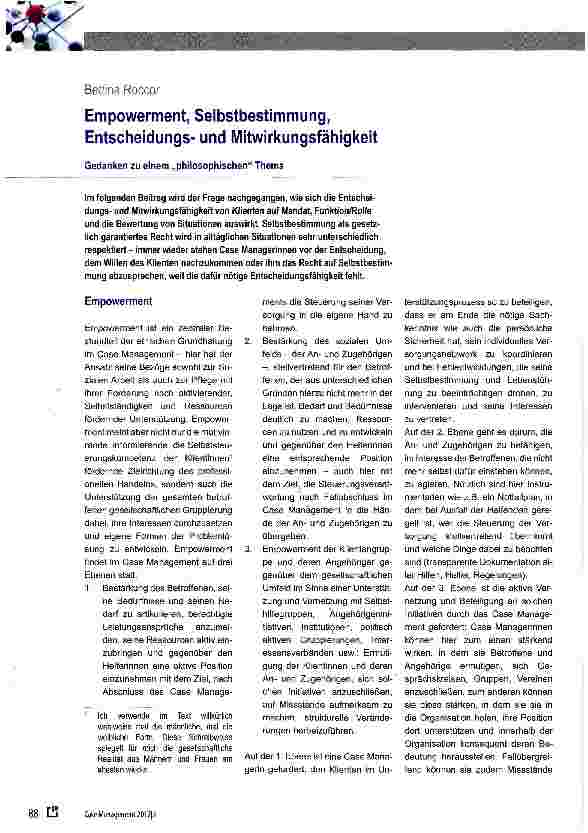 Vorschauseite 1: Empowerment, Selbstbestimmung, Entscheidungsund Mitwirkungsfähigkeit