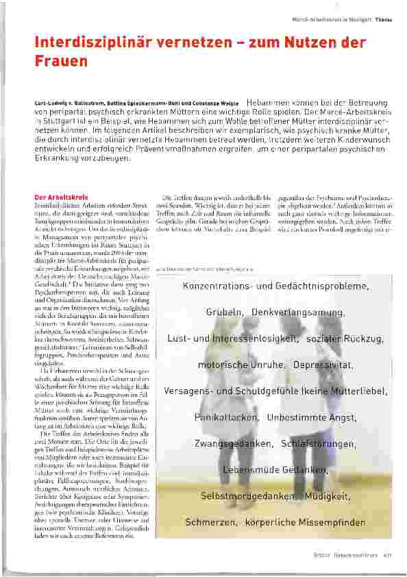 Vorschauseite 1: Interdisziplinär vernetzen - zum Nutzen der Frauen