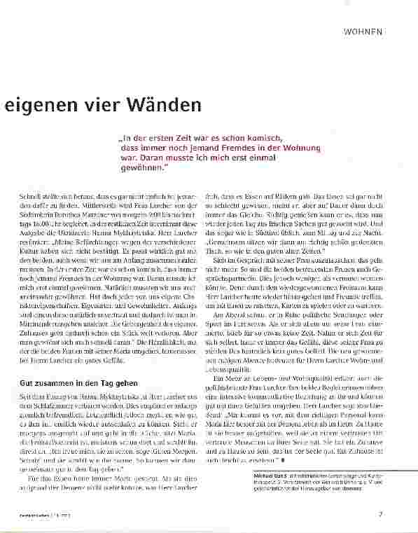 Vorschauseite 2: Das Zuhause ist unersetzbar! Rund-um-die-Uhr-Betreuung in den eigenen vier Wänden.
